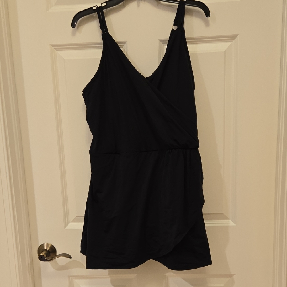 Lands' End V-neck Tulip Wrap Women's Swim Dress One Piece